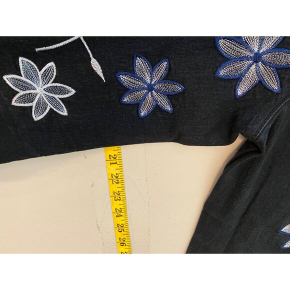 Isabel Hayley Embroidered Floral Denim Jacket Size 12 - Picture 7 of 8